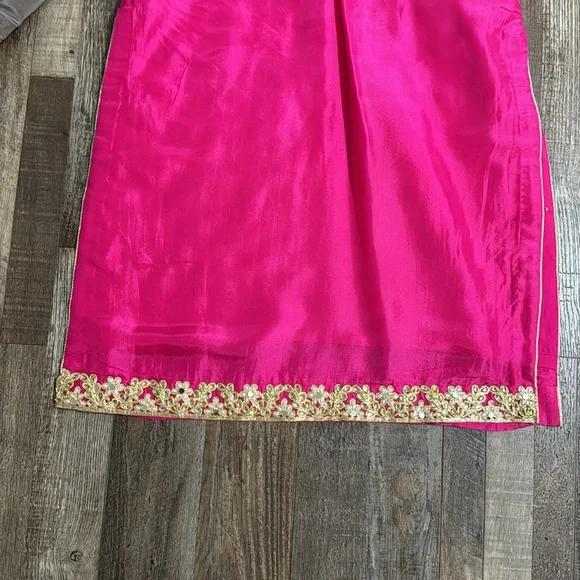 Pink Grey Gold Salwar Shalwar Kameez - Picture 7 of 8